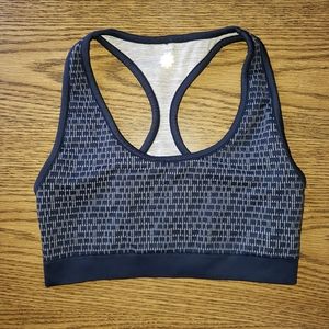 Athleta Reversible Racerback Sportsbra Small Navy Blue Gray Activewear Yoga